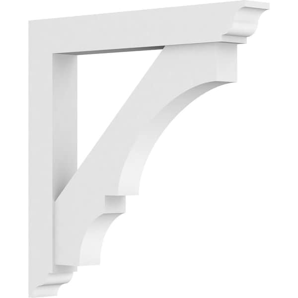 Ekena Millwork Standard Balboa Architectural Grade PVC Bracket With Traditional Ends, 3"W x 24"D x 24"H BKTP03X24X24BOA01 - main